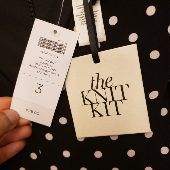 Chico's Knit Kit Dot Jumpsuit Black Antique White Wideleg XL/16 Chico's Size 3 - Picture 12 of 16